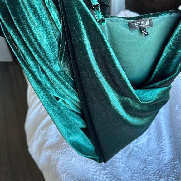 Emerald Green Rachel Zoe Velvet Dress Size Small - Picture 4 of 6